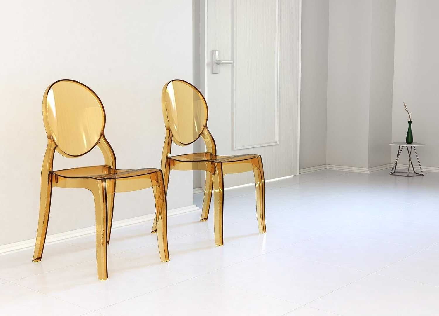 Cadeira em Polipropileno - Design Elizabeth - Ambar Transparente