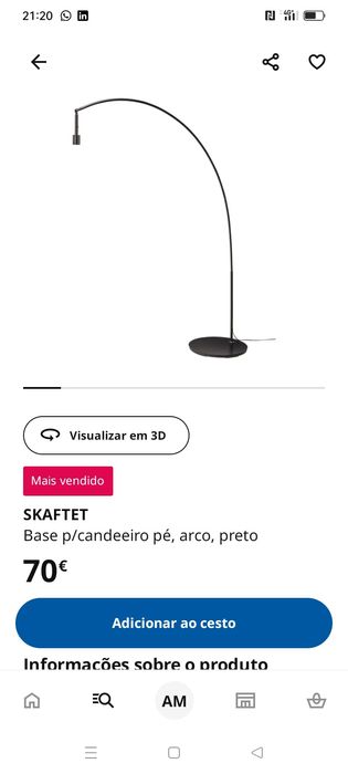Candeeiro de pé alto IKEA
