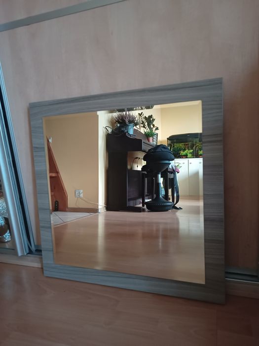 Stylowe lustro w pięknej drewnianej ramie, NOWOCZESNE, 60x60