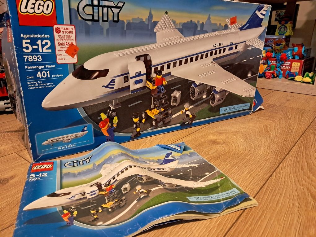 7893 samolot pasażerski unikatowy z pudełkiem Lego