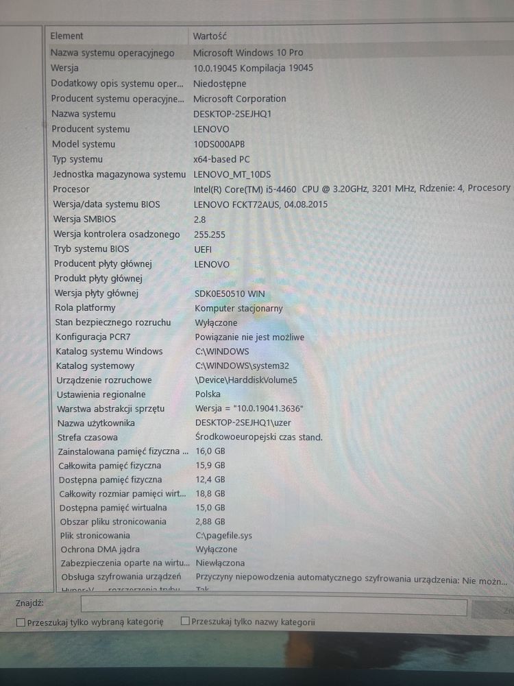 Komputer Lenovo I5 3.20GHZ GTX 1050 SSD