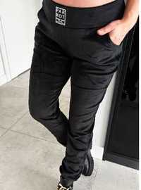 Spodnie dresowe welurowe, szeroki ściągacz L/XL PS