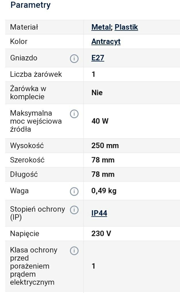 Lampy Polux New York zewnętrzne 2 sztuki