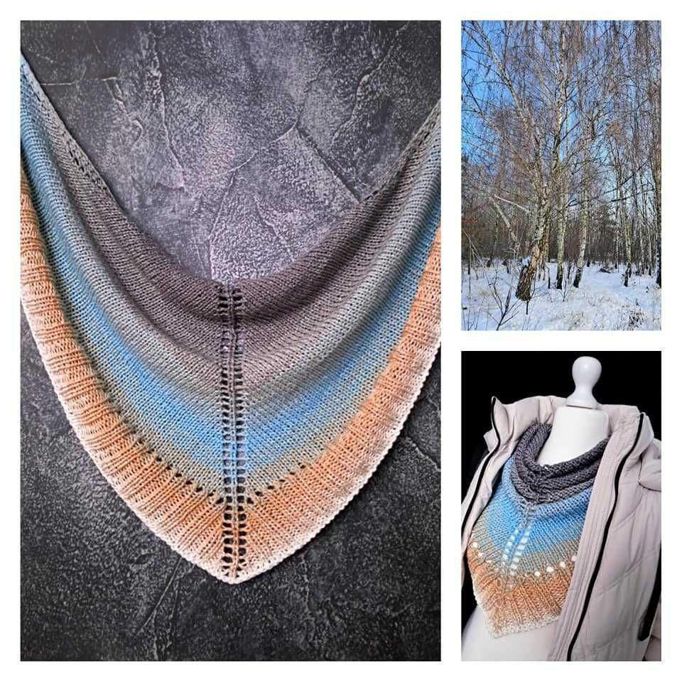 Duża, Mięciutka, Piękna, Ciepła, Mieniąca się CHUSTA, SZAL XXL OMBRE