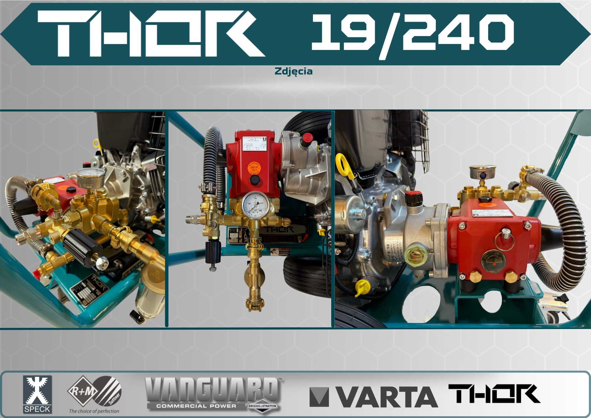 Myjka ciśnieniowa THOR 19/240 – 19L/min 240 bar *Vanguard 14KM*SPECK*