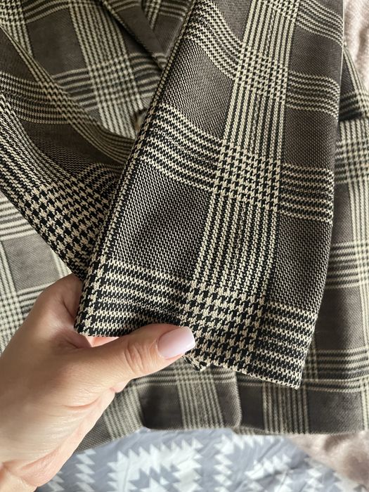 Осінній  подовжений піджак/ жакет у клітинку від h&m