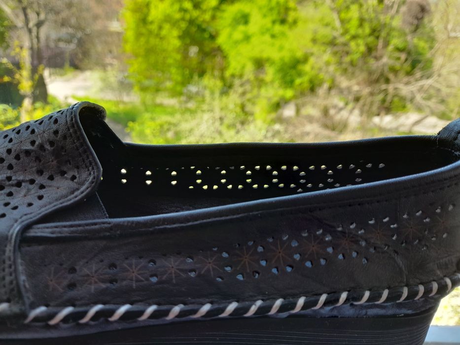 Мокасины Турция натуральная перфорированная кожа 38 (24,5 см)