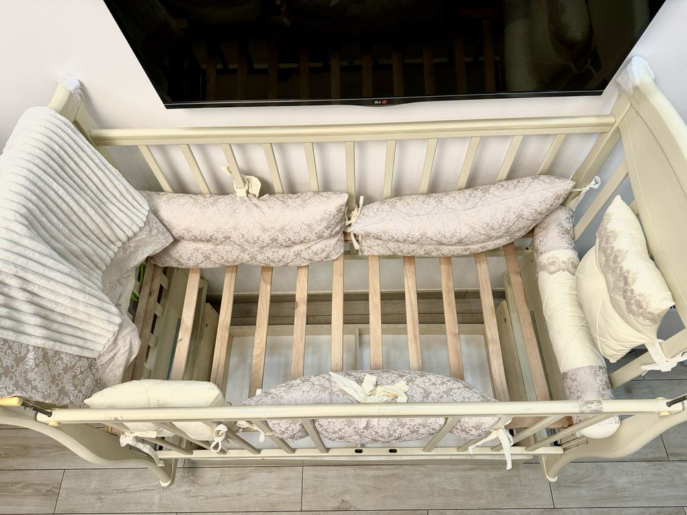 Детская кровать/манеж/дитяче ліжко з захисним комплектом та коконом