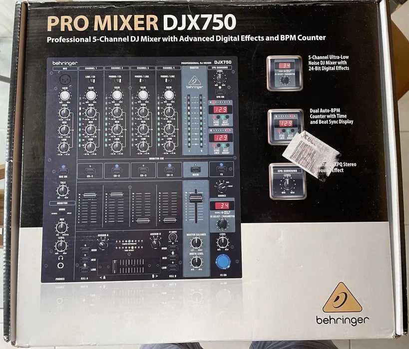 Mesa som/mistura Behringer DJX750 Professional 5-Canais DJ Mixer