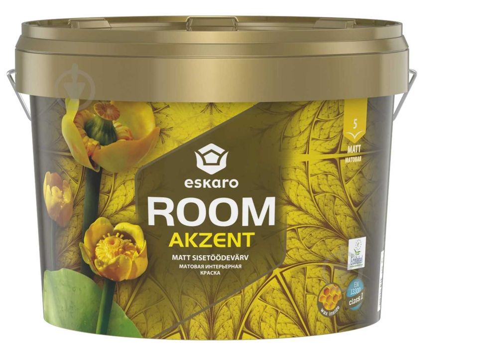 Фарба акрилова Eskaro Akzent Room шовковистий Ral 1013 мат  9 л