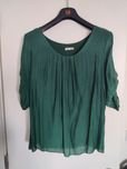 Túnica-blusa verde oversize