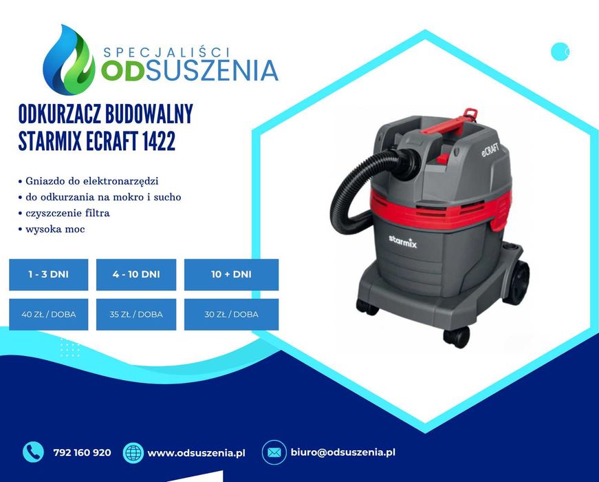 Wynajem odkurzacz budowlany, przemysłowy Starmix Metabo  |WYPOŻCZALNIA