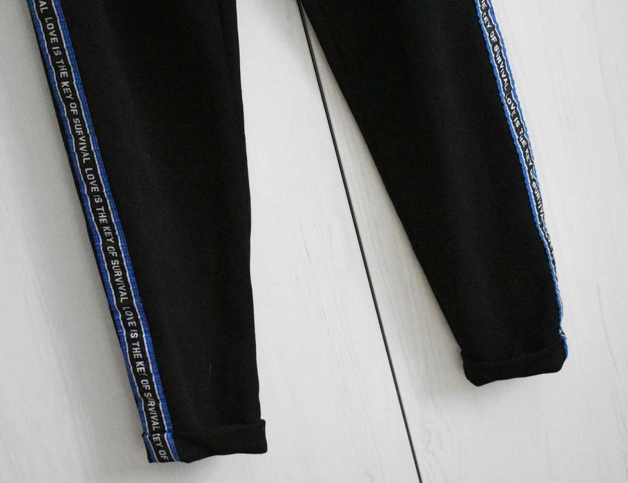 Spodnie dresowe dresy S zwężane lampasy rurki slim materiałowe sportow