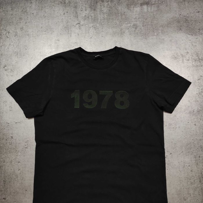 MĘSKA Koszulka Bawełna Czarna PREMIUM Duże Logo 1978 Diesel Industry