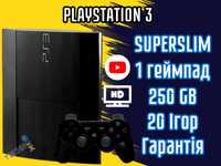 PlayStation 3 PS3 4 Super Slim 250gb + игры с гарантией ПС3 плойка