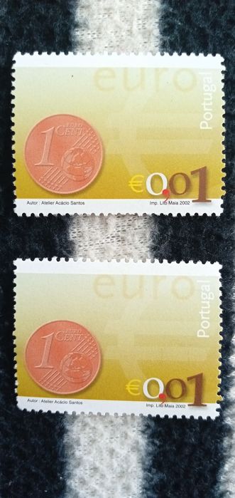 2 selos NOVOS 0,01€ Portugal Atelier Acácio Santos