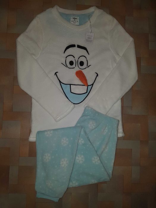 Мега теплый пушистый комплект, пижама плюш снеговик Олаф Disney р-р XS