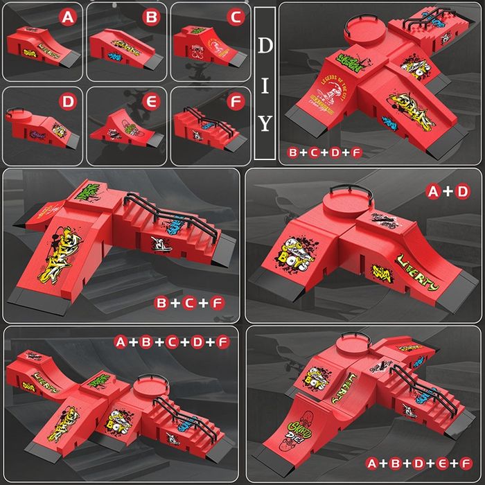 Pista de Skate de dedos com 6 Skates (Artigo Novo)