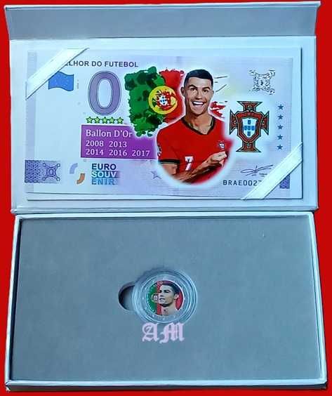 Cristiano Ronaldo 2€ Moeda e Nota 0€