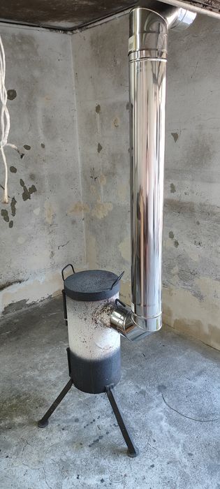 Piec koza do garażu+ wkład kominowy nierdzewka