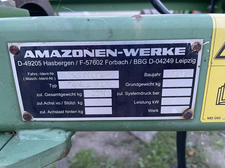 OKAZJA Amazone Cenius 3001 agregat scierniskowy/bezorkowiec