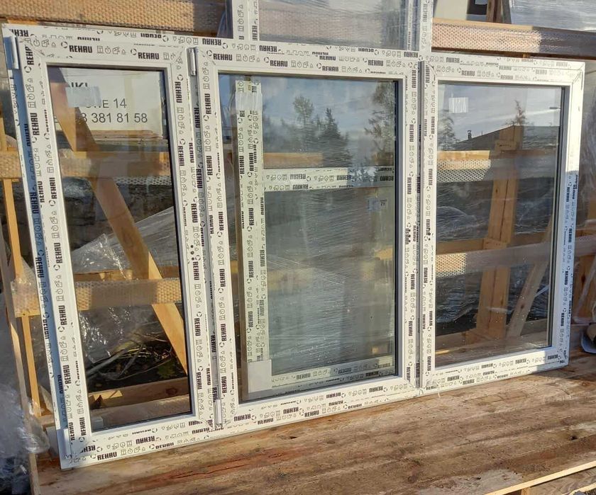 Okno PCV 235*141 trzyskrzydłowe Nowe