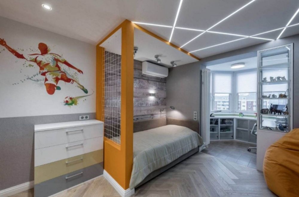 Ремонт натяжного потолка.Слив воды.Установка нового потолка