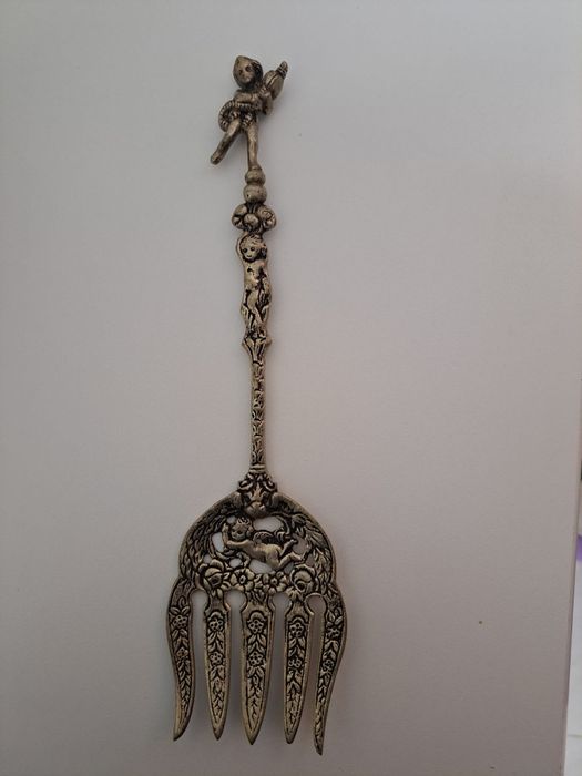 Garfo decorativo banhado a prata