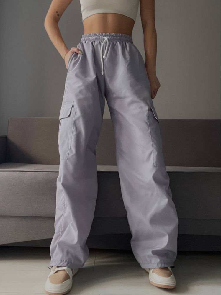 Штани Карго з кішенями‼️ Спортивные женские широкие брюки плащевка