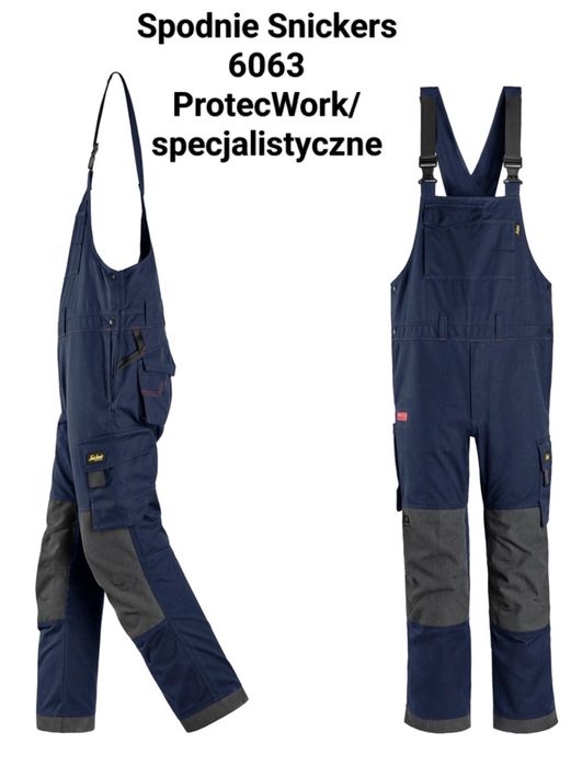 Spodnie robocze Snickers 6063 ProtecWork r.52 trudnopal ogrodniczki