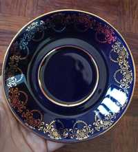 Coleção "Limoges": chávena, prato, jarra, dedal e porta-jóias
