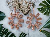 Kolczyki z miedzi abstract handcraft rękodzieło art design copper