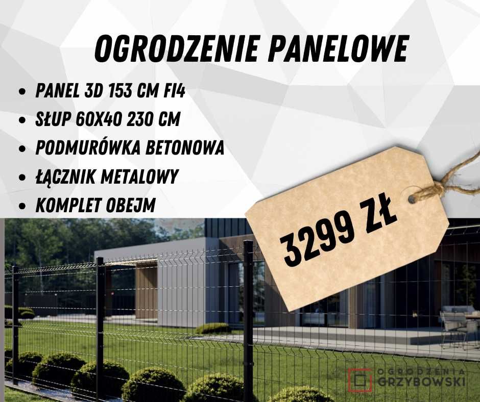 Kompletne ogrodzenie panelowe 175 cm 50 mb !