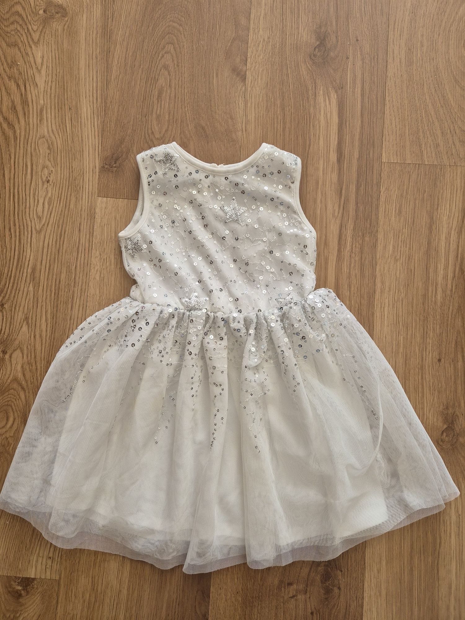 Biała elegancka sukienka komunia święta rozmiar 110