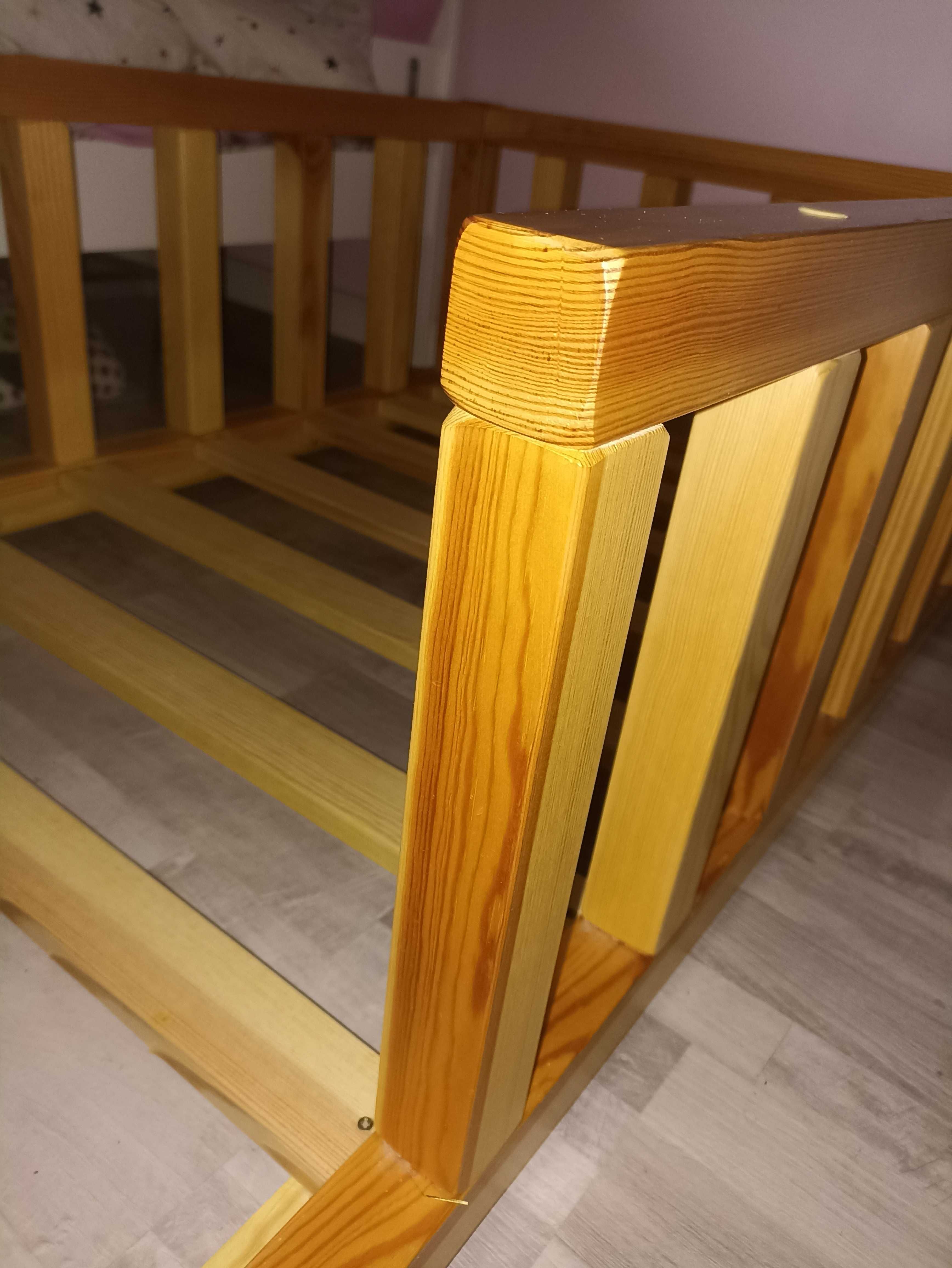 Łóżeczko dziecięce niskie drewniane 150 80 cm