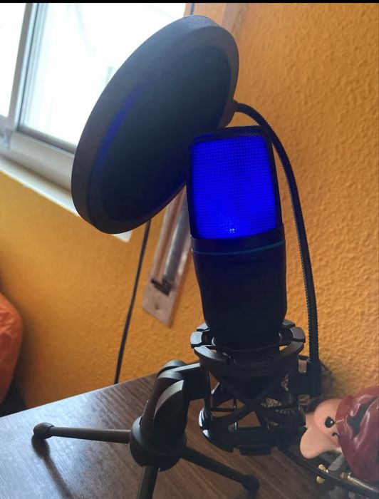 USB-мікрофон RGB Microfone Condensador Wire Gaming Mic