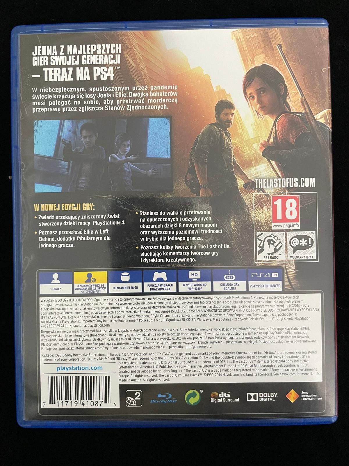 The Last Of Us PL Remastered na PS4 i PS5 TLOU gra po Polsku stan BDB