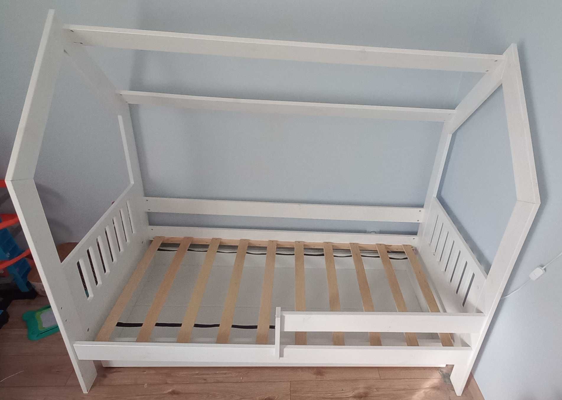 Łóżko dziecięce Domek 160x80 dla dzieci biały z materac