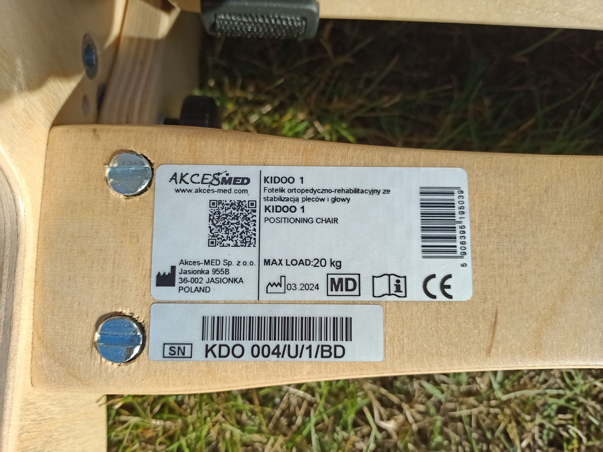 Fotelik rehabilitacyjny Kidoo Akces Med 20kg
