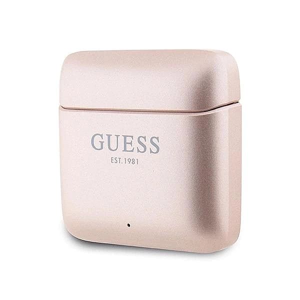 Słuchawki Bluetooth Guess Printed Logo TWS + stacja dokująca - różowo-