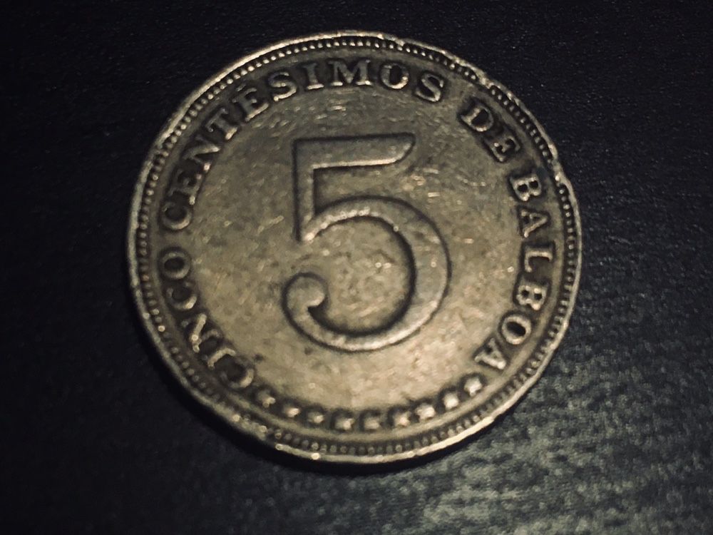 Moneta 5 centesimos panama 1962