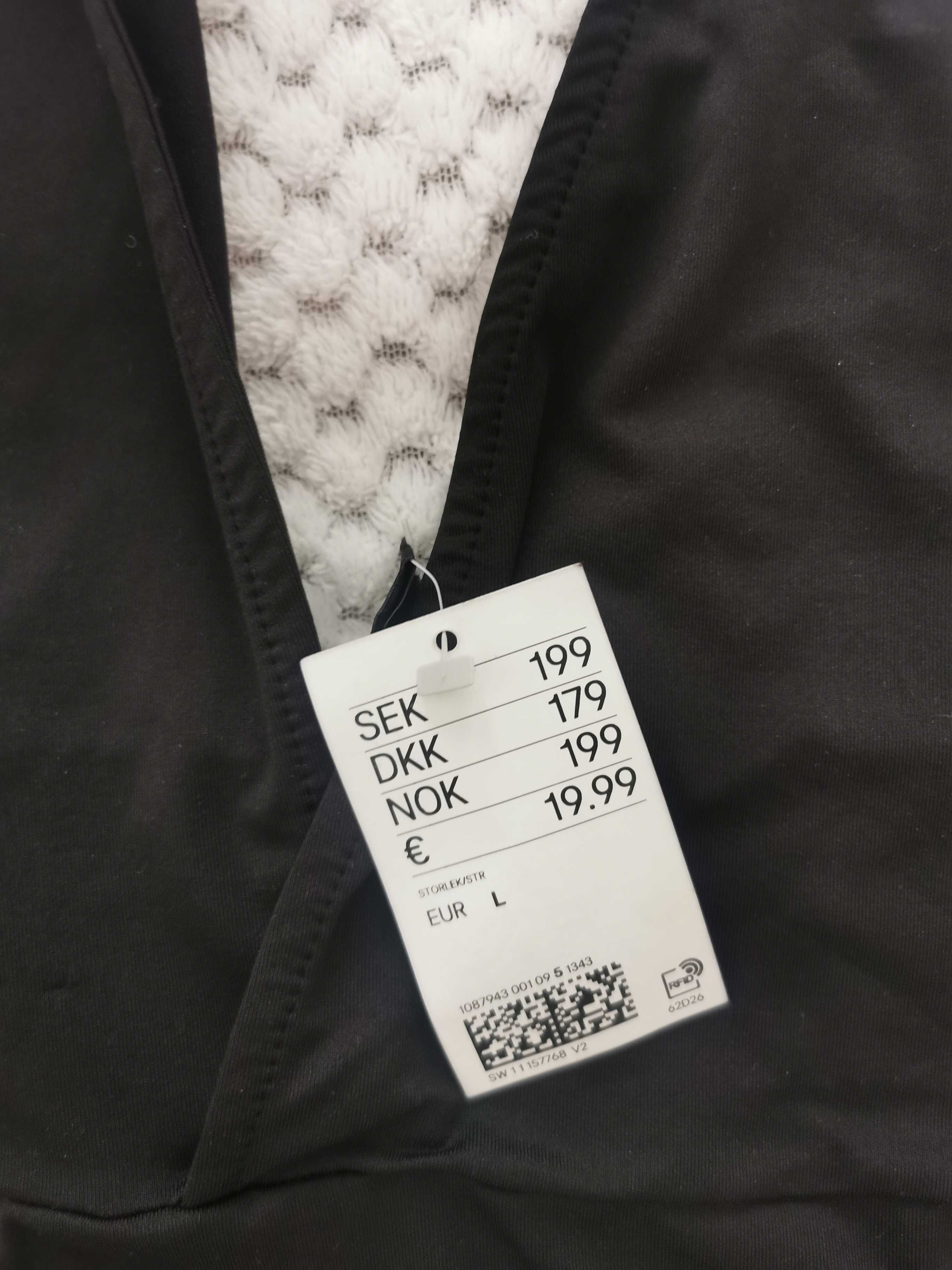 Czarna sukienka H&M nowa L 40 letnia krótka bez pleców