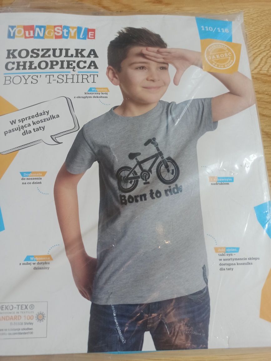 Koszulki tata i syn, r. L i 110/116, dzień ojca, Nowe!