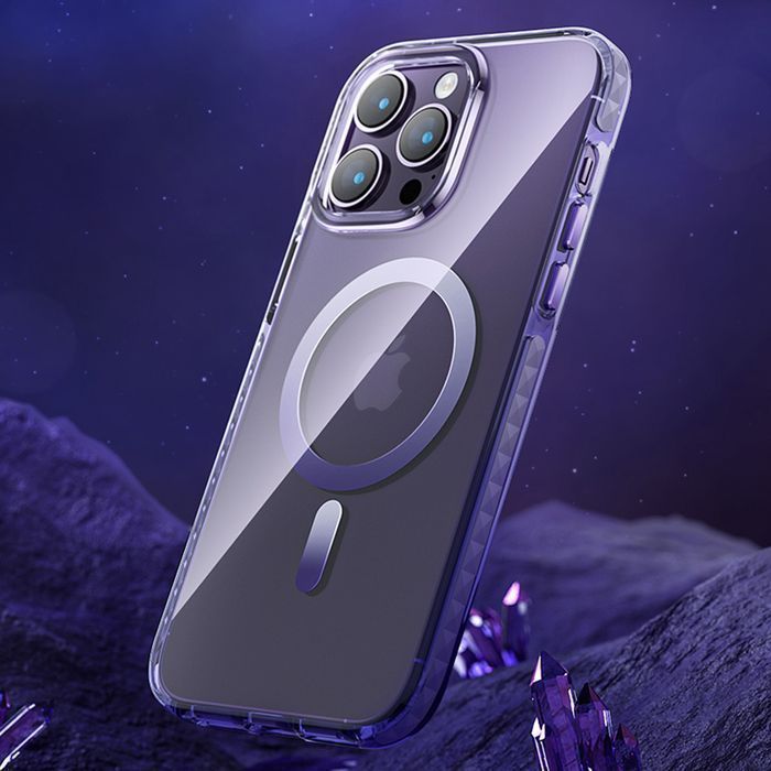 Etui Kingxbar Pqy Ice Crystal Series do iPhone 14 MagSafe - Fioletowy