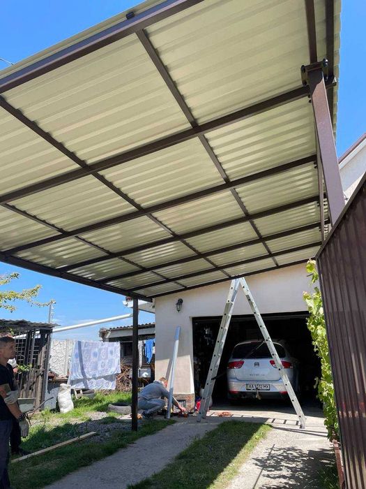 Навіс 3х3 односхилий Shelter Econom, Автонавіс, Каркас навісу для авто