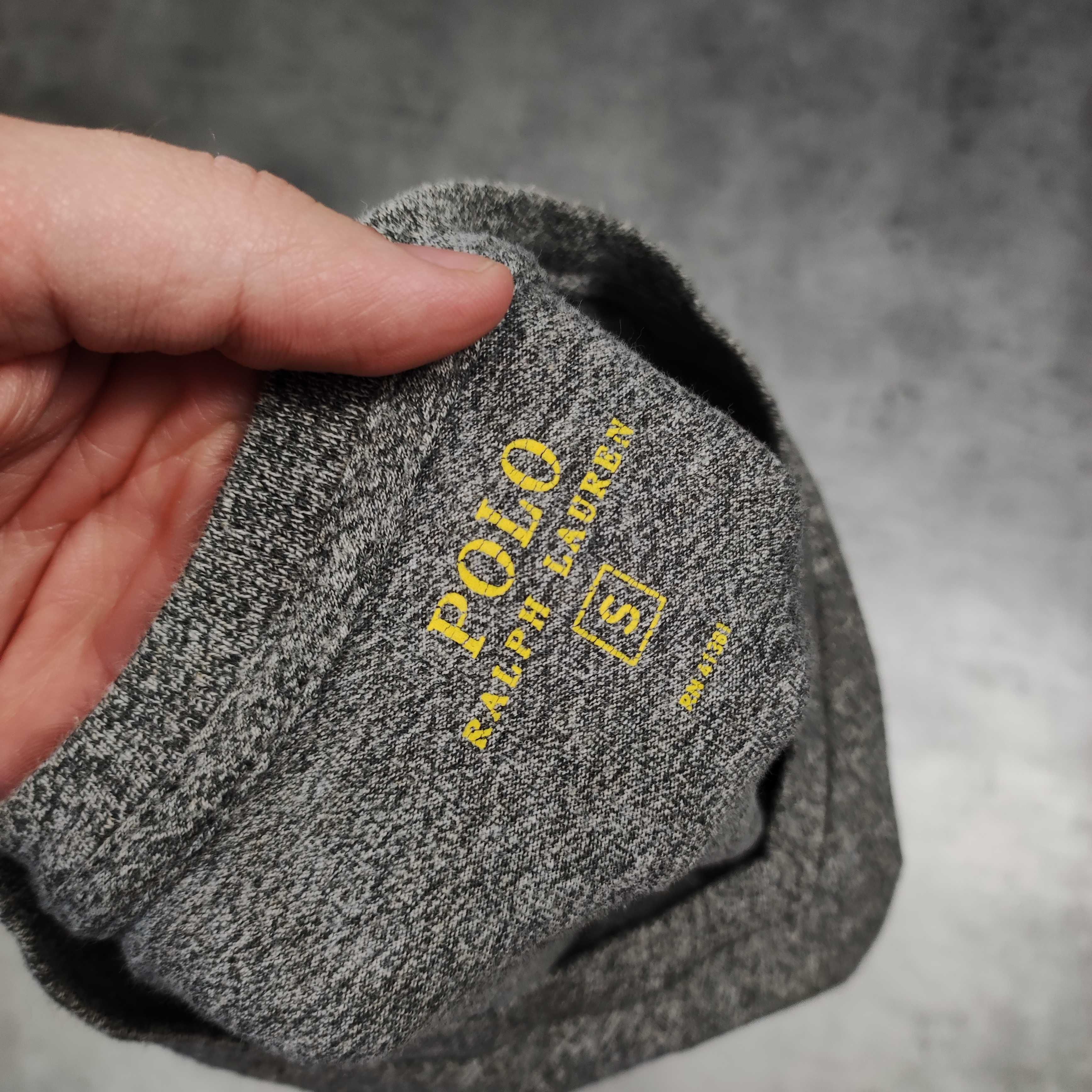 MĘSKA Koszulka Elegancka V Szara Polo Ralph Lauren Haft Bawełniana