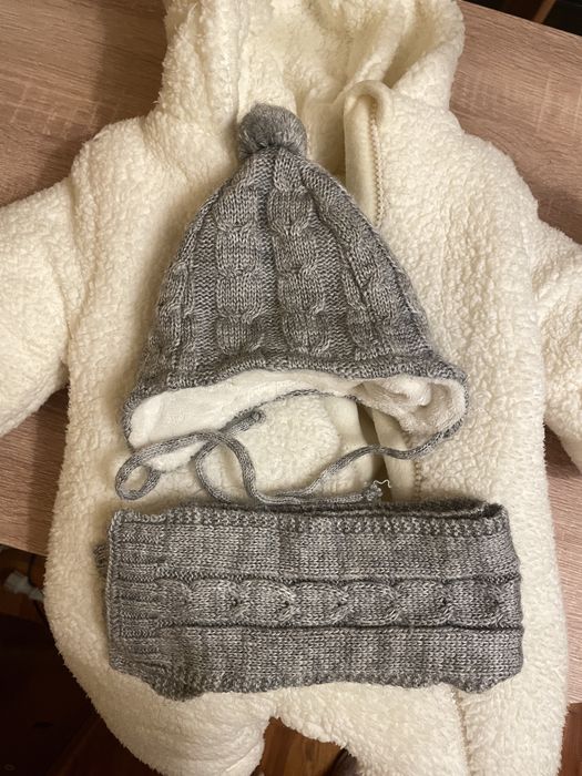 Зимовий комбінезон тедді Baby organic+шапка і шарф