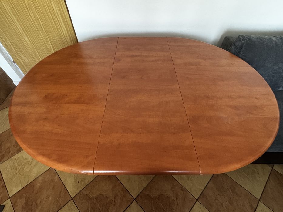 Stół owalny rozkładany w kolorze olcha 110x150