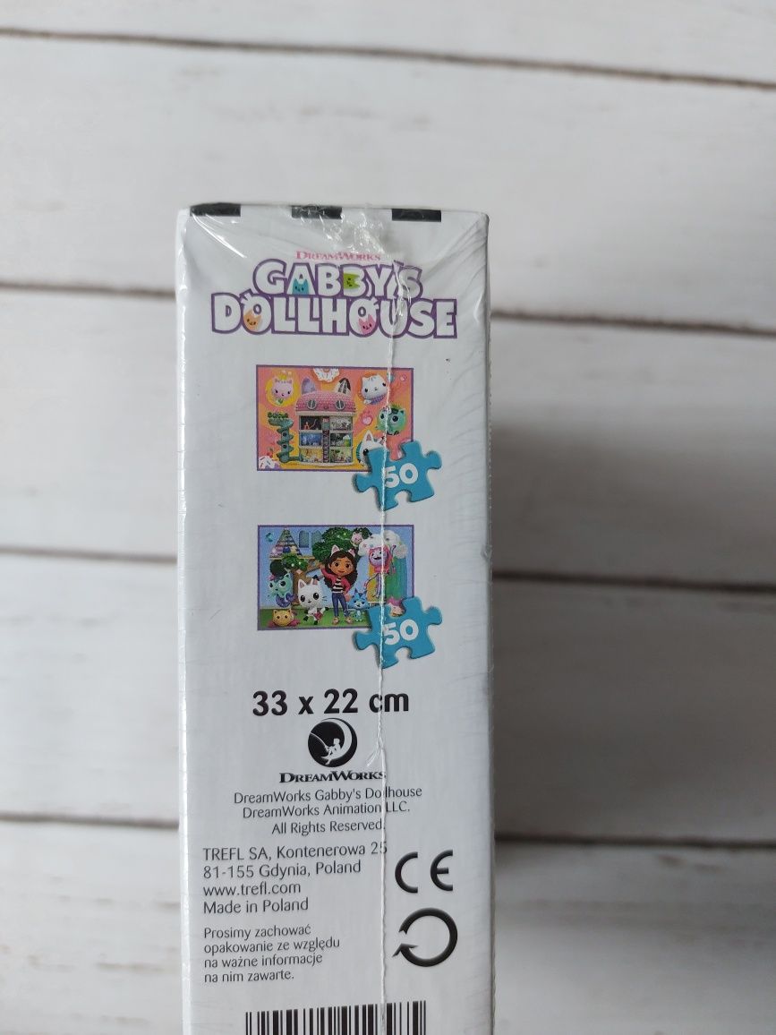 Puzzle Trefl 2x50 Koci domek Gabi 2 układanki nowe prezent hit