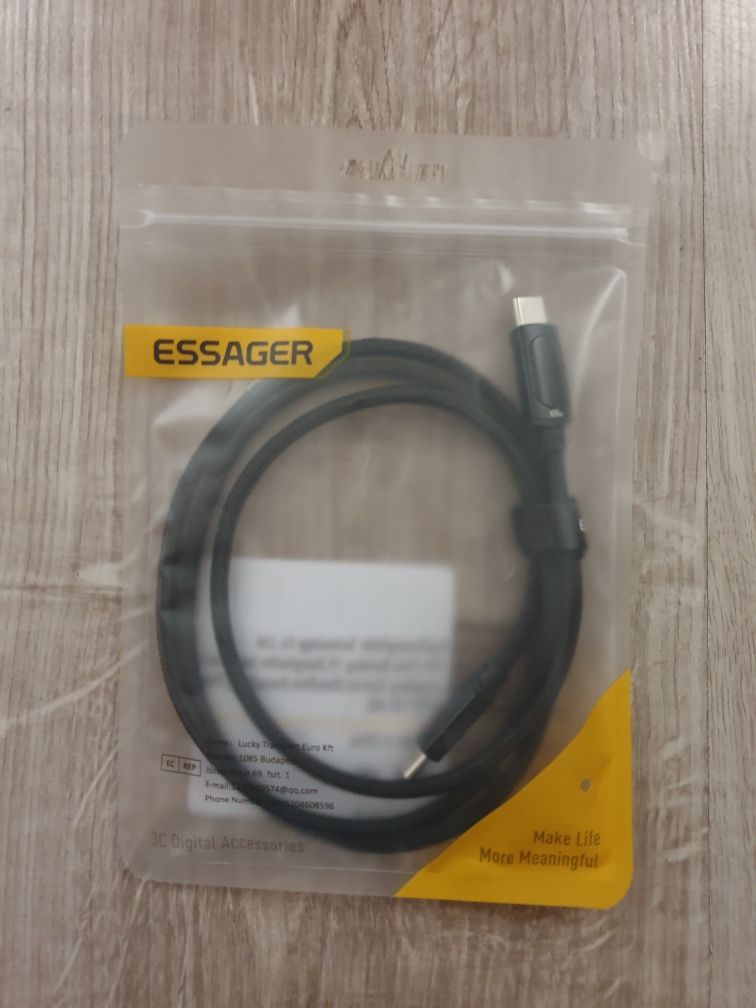 ESSAGER  Kabel USB typu C do typu C, 1m ,Kabel Z Wyświetlaczem